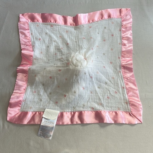 Aden + Anais -NWOT White and Pink muslin cotton bunny Lovey security blanket - Picture 4 of 5